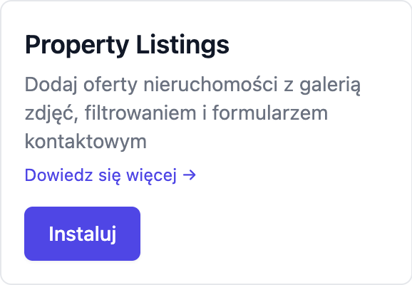 Przycisk Instaluj przy wtyczce